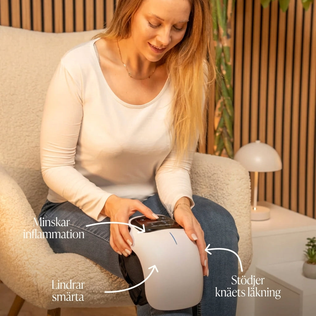 Comfortiva™ KneeEase 2.0 - Värme, massage och avslappning direkt hemma.